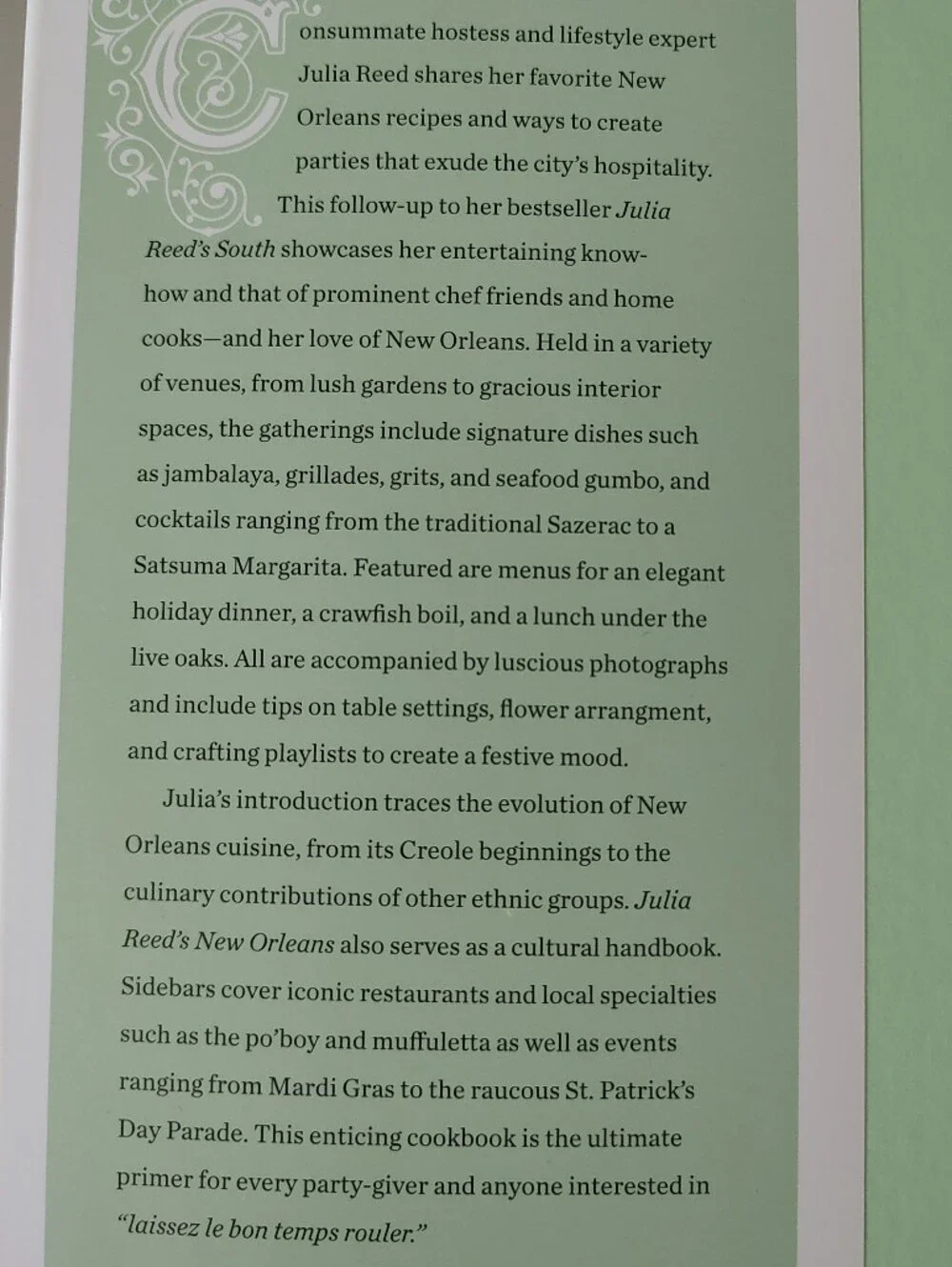 Julia Reed's New Orleans Food, Fun And Field Trips Cooking Hosting Louisiana